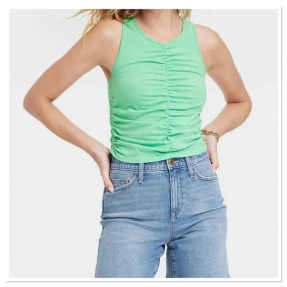 Universal Thread™  Women's Ruched Tank top Green size XS - Picture 1 of 5
